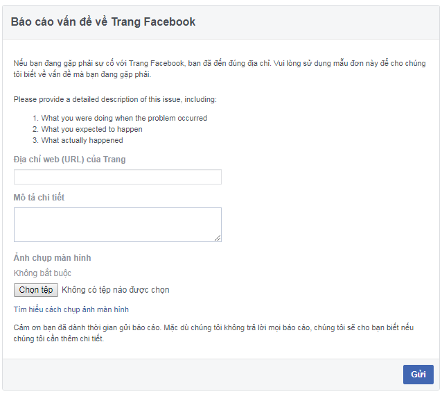 Hướng dẫn chat với đội ngũ support facebook